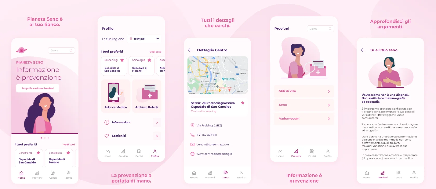 Il nostro intervento è stato strutturale: abbiamo ridisegnato totalmente l’app per offrire alle utenti una UX più intuitiva e fluida, facilitando la navigazione, il reperimento delle informazioni, e implementando nuove funzionalità.